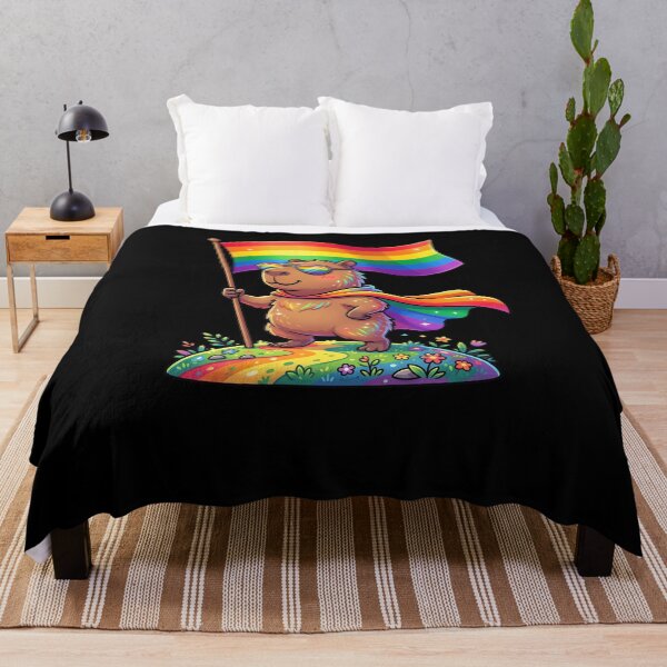 Item preview, Capybara Rainbow Flag Pride LGBTQ+ Support designed and sold by snowry.