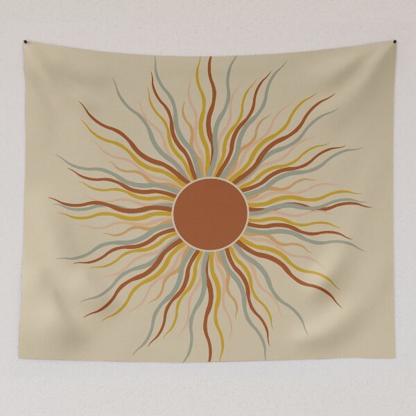 Item preview, Boho Sun Wall Art | Retro Abstract Sunburst Design designed and sold by UI Expert.