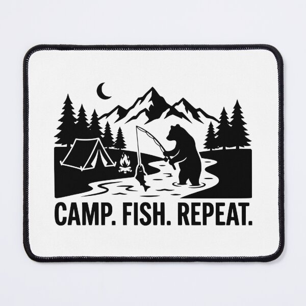 Item preview, Camp Fish Repeat designed and sold by FloraliteCo.