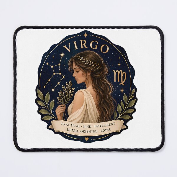 Item preview, Virgo Practical Kind Intelligent Loyal Zodiac Sticker Art designed and sold by Zodiac Celestial Art.