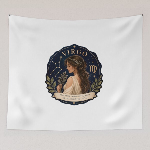 Item preview, Virgo Practical Kind Intelligent Loyal Zodiac Sticker Art designed and sold by Zodiac Celestial Art.