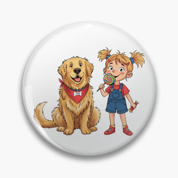 Item preview, Sam the Golden Retriever and Little Girl designed and sold by Othala888.