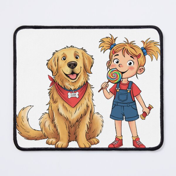 Item preview, Sam the Golden Retriever and Little Girl designed and sold by Othala888.