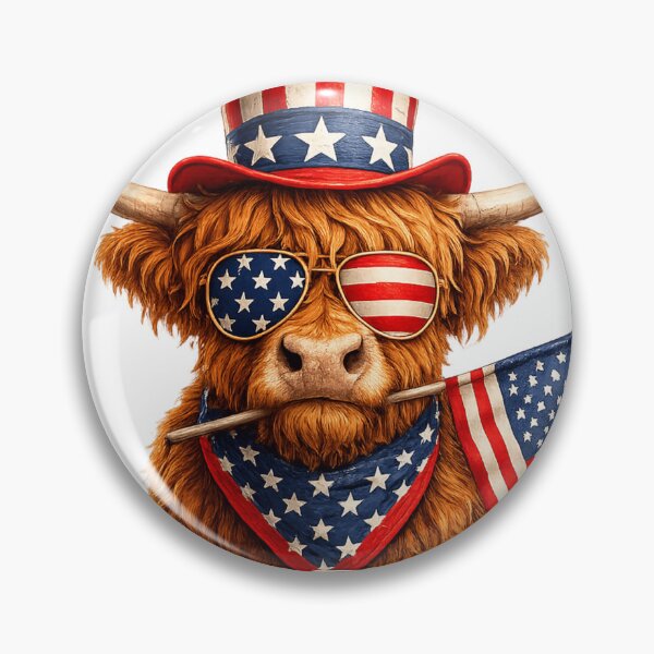 Item preview, Highland Cow Happy 4th July Independence Day designed and sold by domdjs4239.