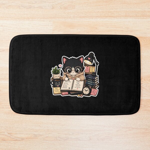 Item preview, Cute Study Cat Sticker | Kawaii Student Motivation & Focus Planner Design designed and sold by TheZyro.