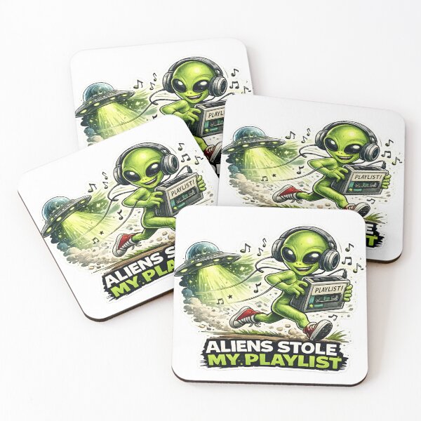 Item preview, Aliens Stole My Playlist Funny Music UFO Design designed and sold by PatiImagination.