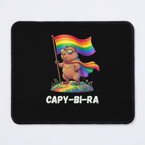 Item preview, CAPY-BI-RA Cute Capybara Rainbow Pride Flag designed and sold by snowry.