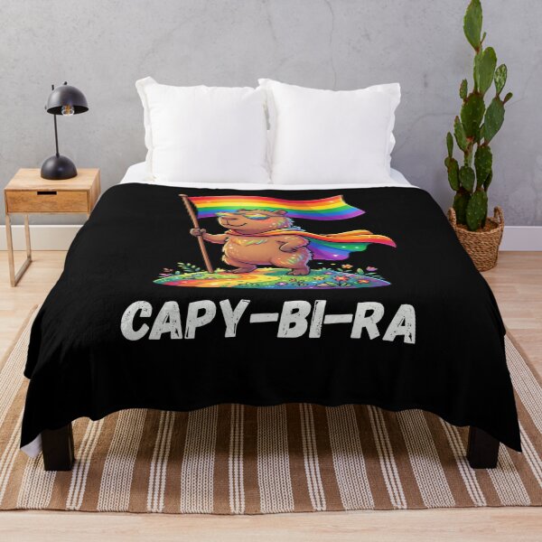 Item preview, CAPY-BI-RA Cute Capybara Rainbow Pride Flag designed and sold by snowry.