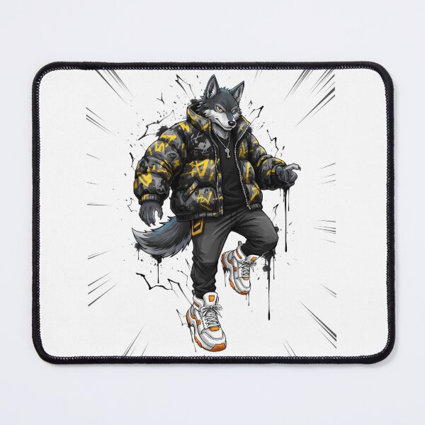 Item preview, Anime Manga Hypebeast Wolf Urban Puffer Jacket designed and sold by DripCultureLab.