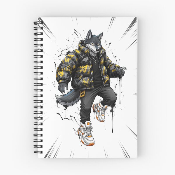 Item preview, Anime Manga Hypebeast Wolf Urban Puffer Jacket designed and sold by DripCultureLab.