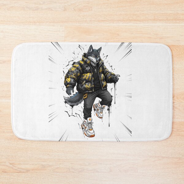 Item preview, Anime Manga Hypebeast Wolf Urban Puffer Jacket designed and sold by DripCultureLab.