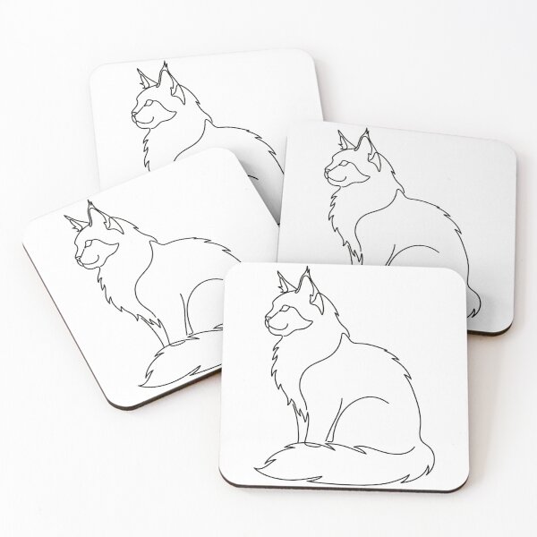 Item preview, Maine Coon Cat Minimalist Sticker Line Art Cat Lover Gift designed and sold by PetInkCo.