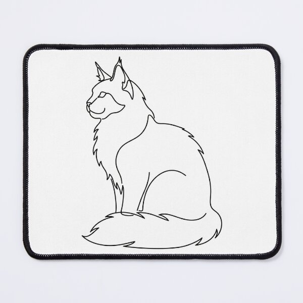 Item preview, Maine Coon Cat Minimalist Sticker Line Art Cat Lover Gift designed and sold by PetInkCo.