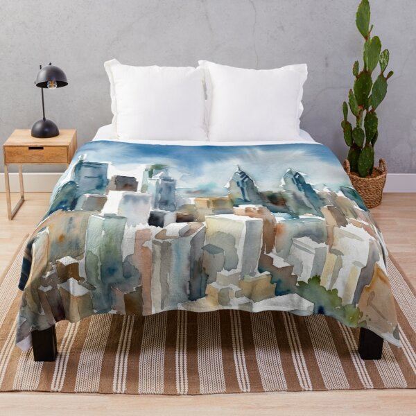 Item preview, Philadelphia Skyline Aerial Watercolor Painting designed and sold by caracatita75.