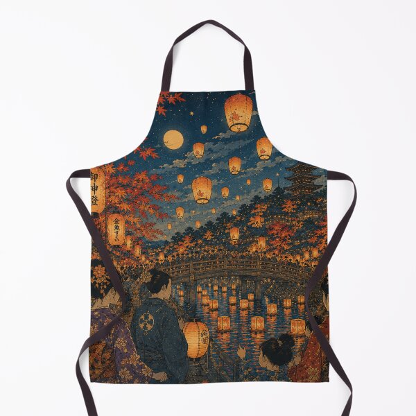 Item preview, Autumn Lantern Festival Ukiyo-e Art Print | Japanese Fall Festival Night | Traditional Woodblock Style designed and sold by Vandy Fullam.