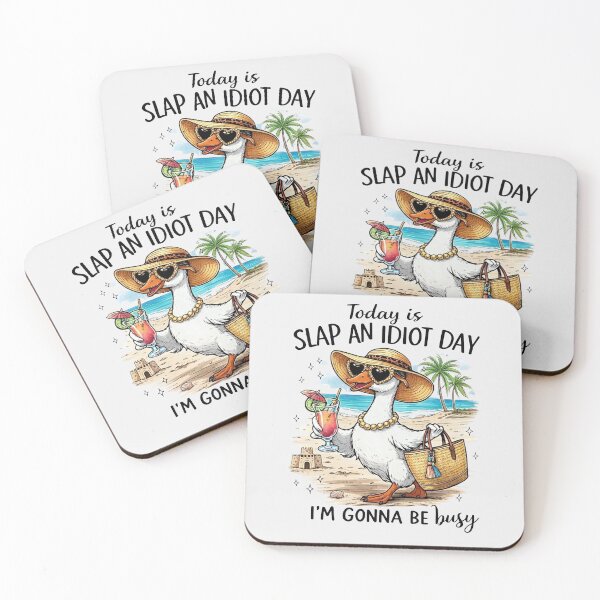 Item preview, Slap An Idiot Day – Funny Sassy Summer Duck Illustration designed and sold by AngryToro.