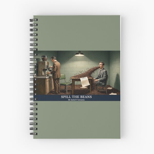 Item preview, Spill the Beans – Interrogation Room Dark Humor Vintage Art designed and sold by SammyMorry.
