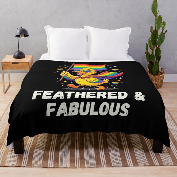 Item preview, Feathered & Fabulous Duck LGBTQ Pride Flag designed and sold by snowry.