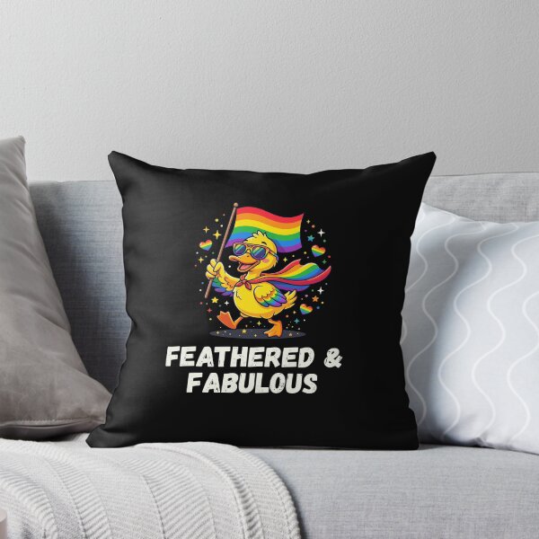 Item preview, Feathered & Fabulous Duck LGBTQ Pride Flag designed and sold by snowry.