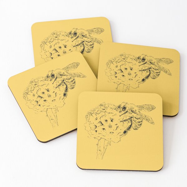 Item preview, Honey Bee on Golden Buddleia - (#F8CC53) designed and sold by The Stippler Process.