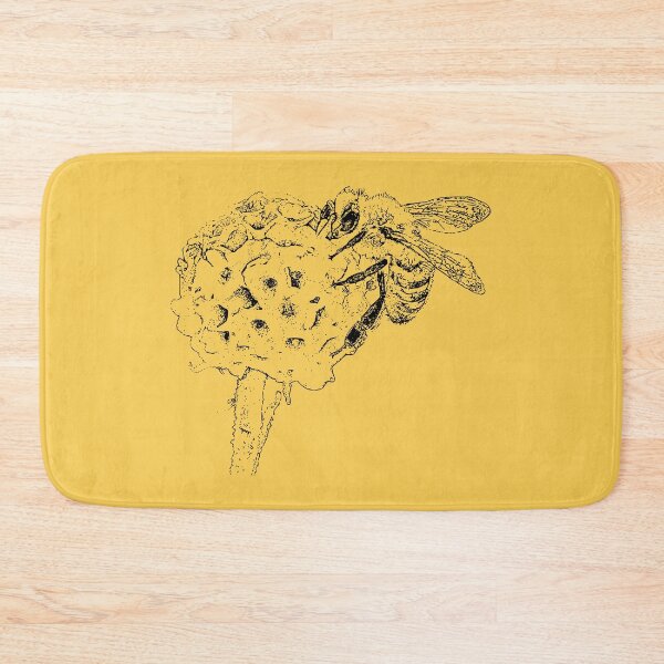 Item preview, Honey Bee on Golden Buddleia - (#F8CC53) designed and sold by The Stippler Process.