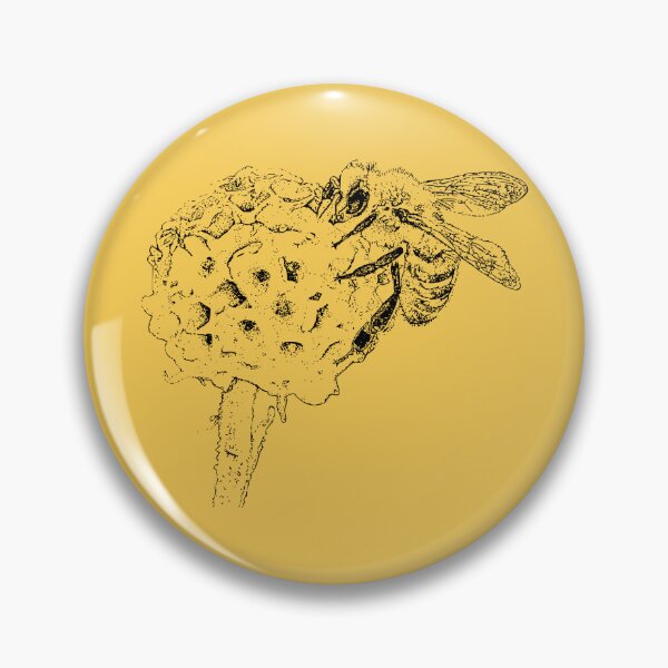 Item preview, Honey Bee on Golden Buddleia - (#F8CC53) designed and sold by The Stippler Process.