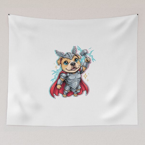 Item preview, Pitbull Superhero God of Thunder designed and sold by whinkester.