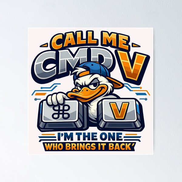 Item preview, Call Me CMD V Funny Copy Paste Duck Design designed and sold by TeeTimeTreasure.