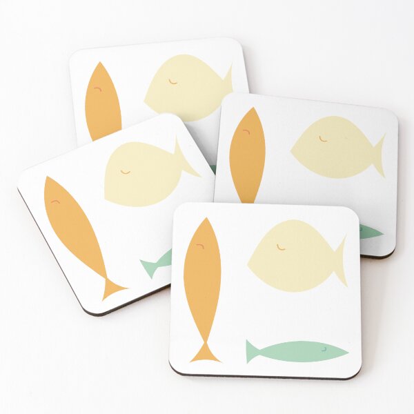 Item preview, fish pattern with soft retro beach color palette designed and sold by handenamdar.