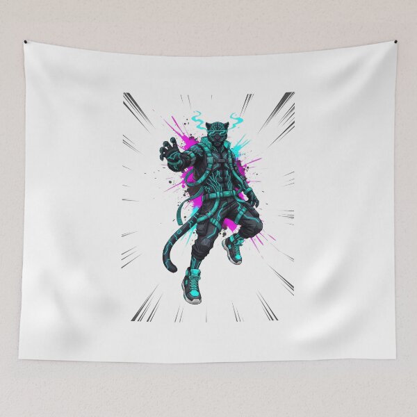 Item preview, Cyberpunk Neon Tech Panther Futuristic Visor Sunglasses designed and sold by DripCultureLab.