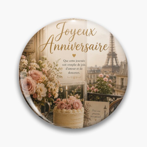 Item preview, Joyeux Anniversaire – Paris Birthday Card | French Birthday Wishes with Eiffel Tower designed and sold by Novel Works Studio.