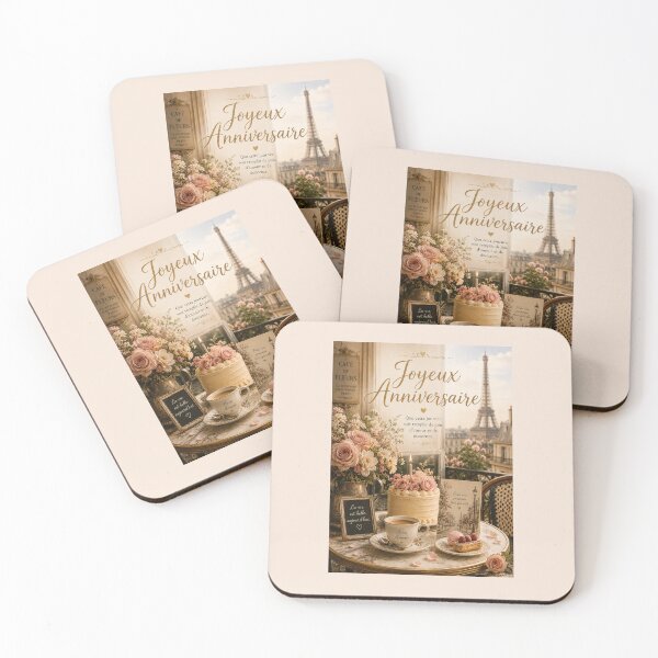 Item preview, Joyeux Anniversaire – Paris Birthday Card | French Birthday Wishes with Eiffel Tower designed and sold by Novel Works Studio.