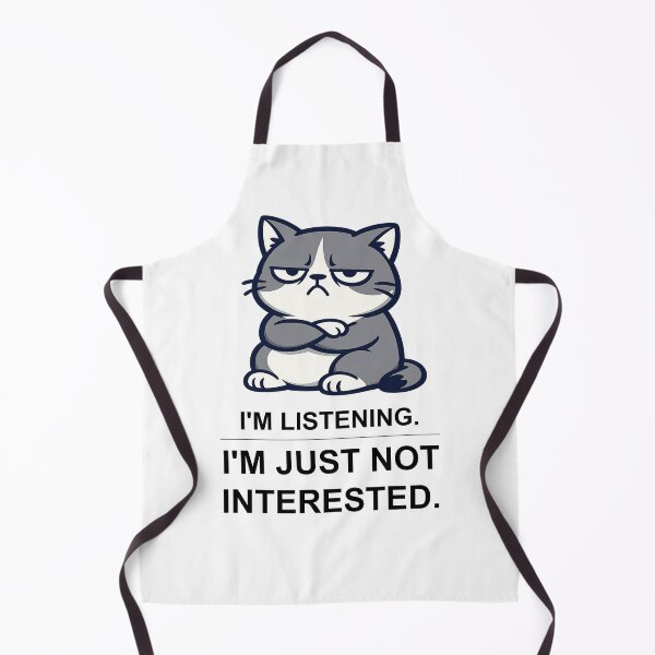 Item preview, Funny Grumpy Cat I'm Listening I'm Just Not Interested — Introvert Humor T-Shirt Gift for Remote Workers and Coworkers designed and sold by OfficeWhiskers.
