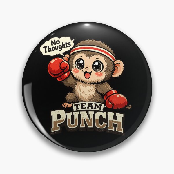 Item preview, Team Punch No Thoughts Only Punch – Cute Baby Monkey Meme designed and sold by HiPatti.