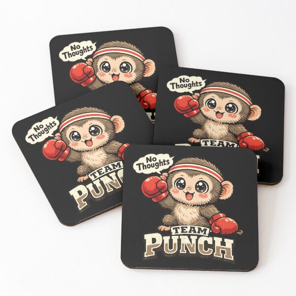 Item preview, Team Punch No Thoughts Only Punch – Cute Baby Monkey Meme designed and sold by HiPatti.