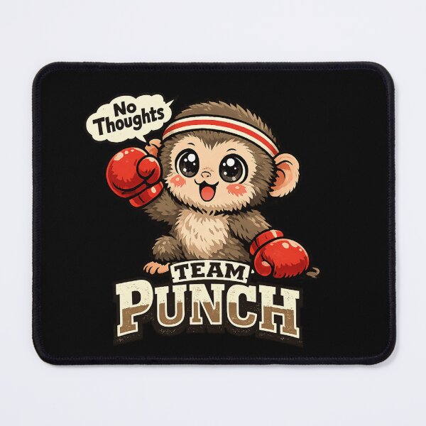 Item preview, Team Punch No Thoughts Only Punch – Cute Baby Monkey Meme designed and sold by HiPatti.