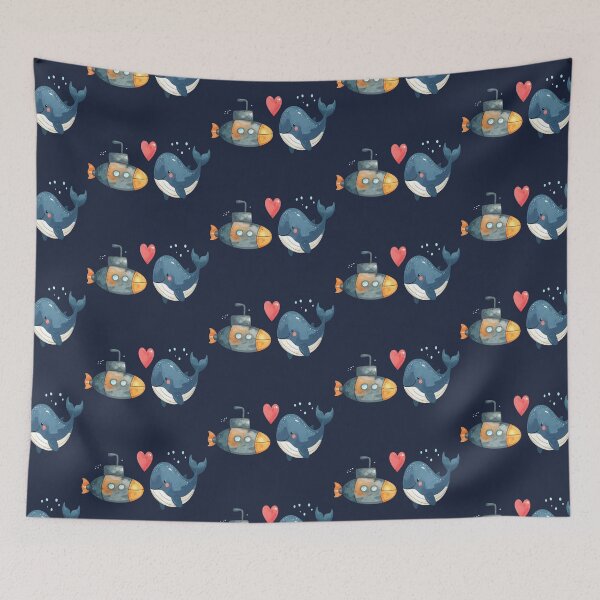 Item preview, Love instead of war, submarine and whale designed and sold by LiskoDesign.