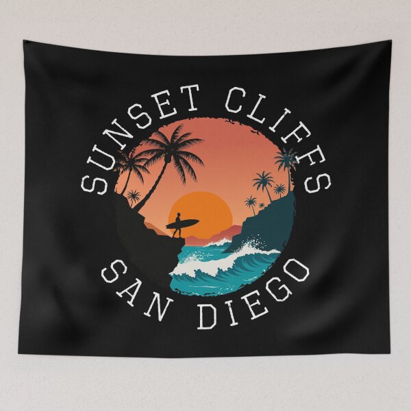 Item preview, Sunset Cliffs – San Diego (with White Lettering) designed and sold by VelvetRoom.