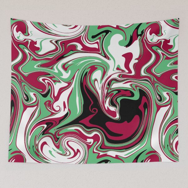 Item preview, Abstract green and pink liquid art, liquid swirl designed and sold by NadiaChevrel.