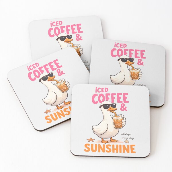Item preview, Iced Coffee & Sunshine – Cute Summer Duck Illustration designed and sold by AngryToro.