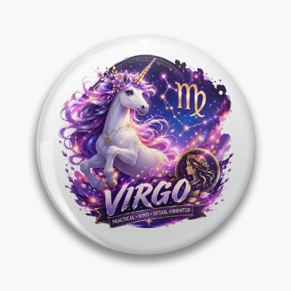 Item preview, Virgo Unicorn Magical Goddess Practical Kind Zodiac Art designed and sold by Zodiac Celestial Art.