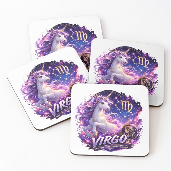 Item preview, Virgo Unicorn Magical Goddess Practical Kind Zodiac Art designed and sold by Zodiac Celestial Art.