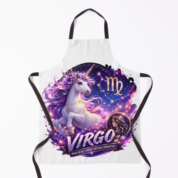 Item preview, Virgo Unicorn Magical Goddess Practical Kind Zodiac Art designed and sold by Zodiac Celestial Art.