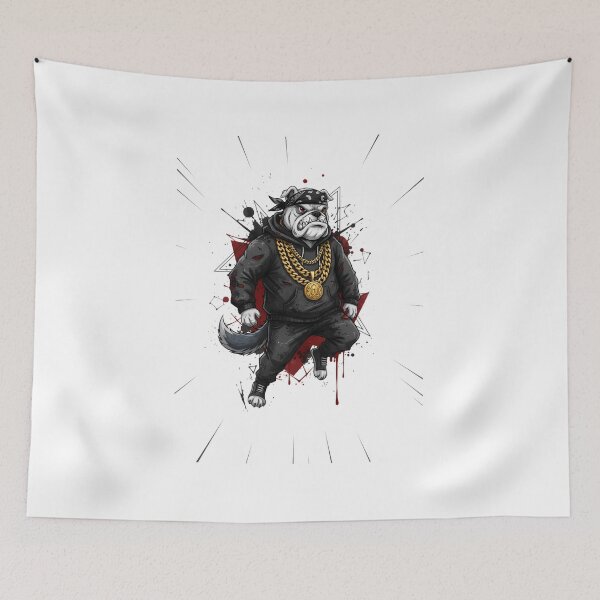 Item preview, Edgy Grunge Hypebeast Bulldog Bandana Gold Chains designed and sold by DripCultureLab.