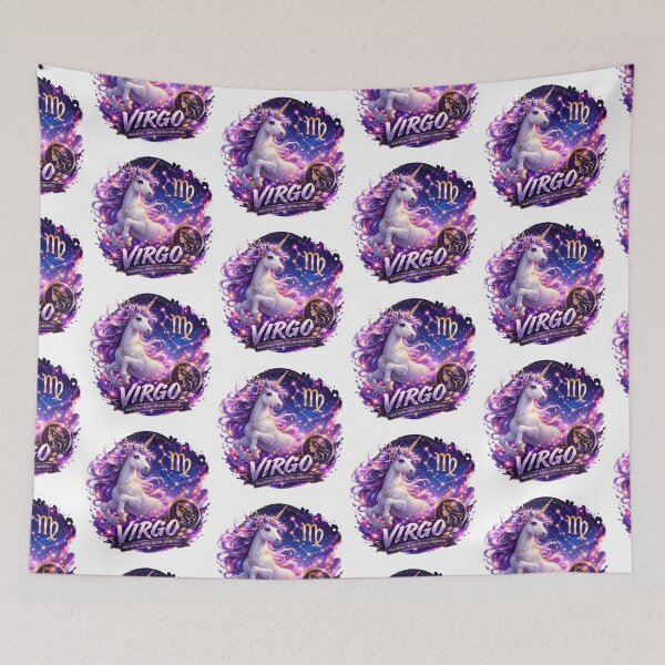 Item preview, Virgo Unicorn Magical Goddess Practical Kind Zodiac Art designed and sold by Zodiac Celestial Art.