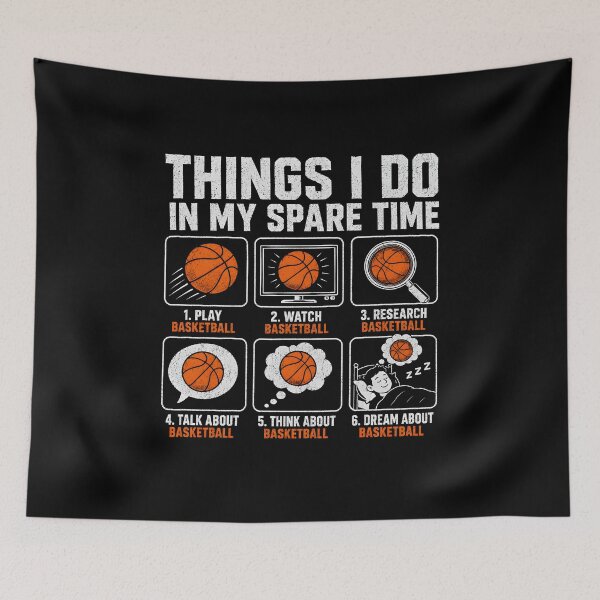 Item preview, Things I do in my spare time basketball designed and sold by zoes-ink.