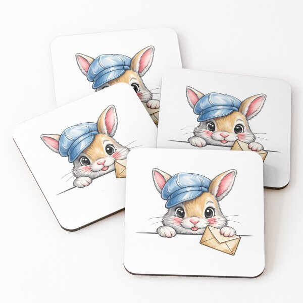 Item preview, Rabbit with Blue Cap Holding an Envelope designed and sold by Artdrop62.
