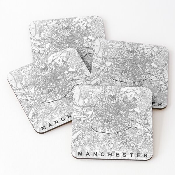 Item preview, Manchester City Map Print Black & White Street designed and sold by WordsSquirrel.