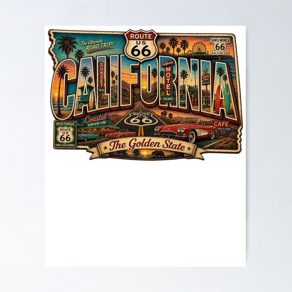 Item preview, California Route 66 Golden State 100 Years Anniversary Mother Road 1926-2026 designed and sold by ostenlee.