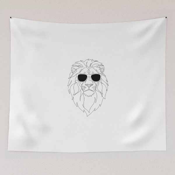 Item preview, Minimalist Continuous Line Art Streetwear Lion Sunglasses designed and sold by DripCultureLab.